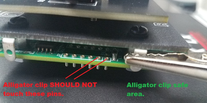 Aligator clip connection to ground